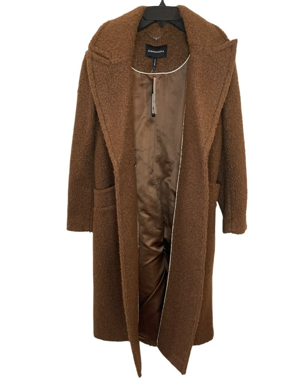 BCBGMAXAZRIA Coffee Brown Wool Double-Breasted Coat Women's Sz M $398 NWT - Picture 2 of 8